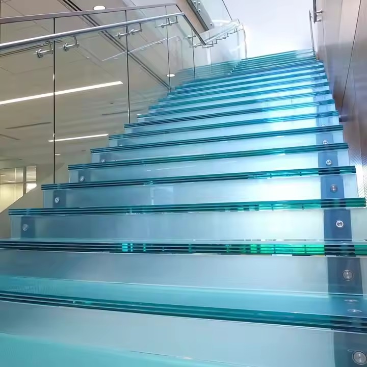 Stair Guardrail and Walk On Glass